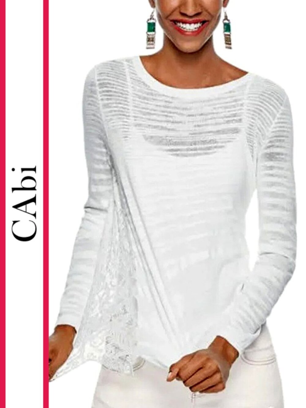 CAbi | 'Sophia' Lace Back Knit Top - Picture 10 of 10